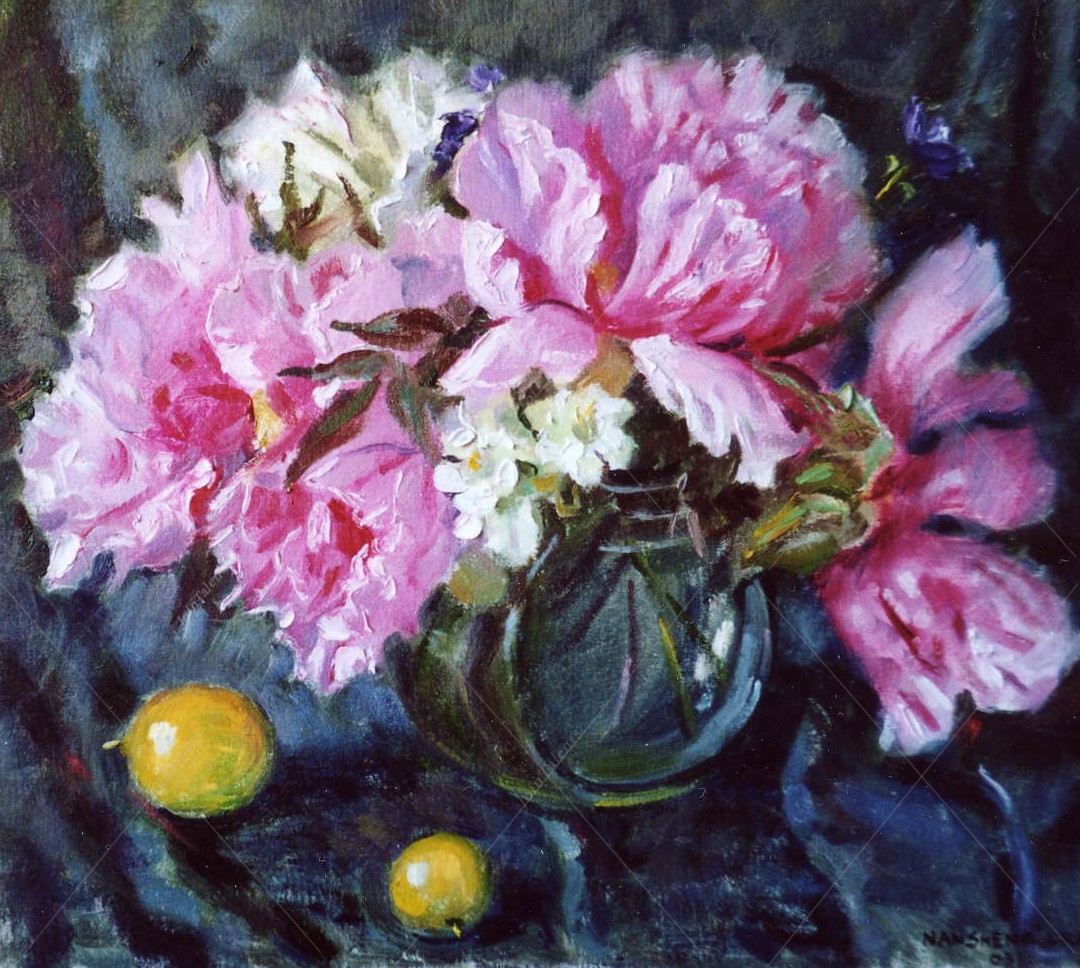 Pink Flower with Lemons